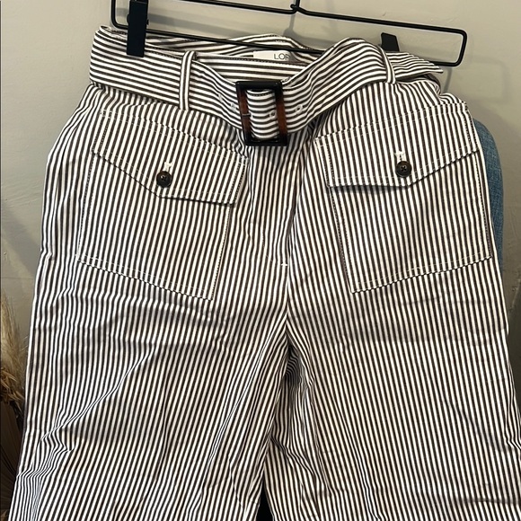 LOFT 8T striped pants with adjustable belt NWT - Picture 3 of 9